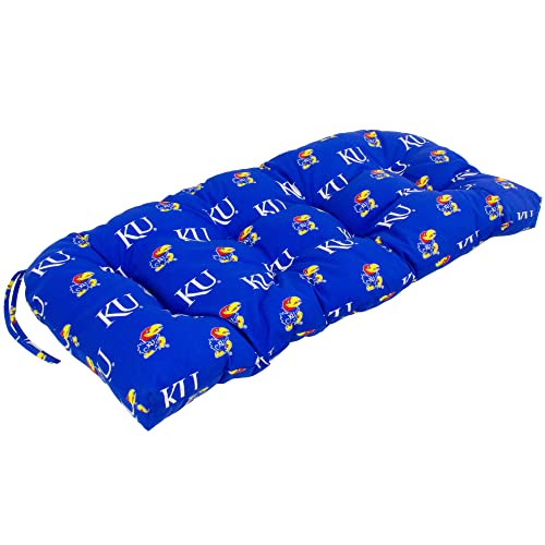 Image of College Covers Everything Comfy Kansas Jayhawks Indoor Outdoor Settee Loveseat Bench Cushions