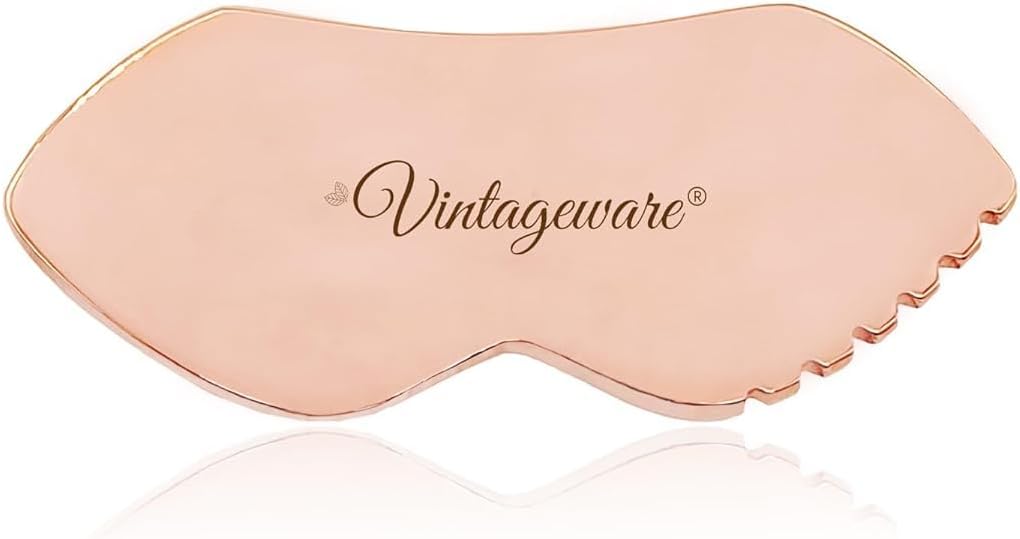 Vintageware® Copper Gua Sha Tool | Lip-Shaped Massage for Face & Body | Relieves Muscle Pain & Tightens Skin | Medical-Grade Soft Tissue Therapy (Lip-Shape)