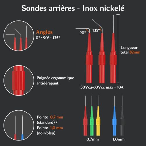 BOBOVAV 32 en 1 Câbles de Multimètre avec Sondes de Multimètre,40cm,5A – vue 3