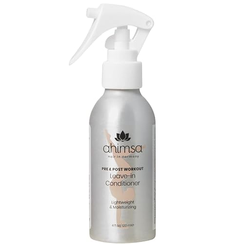 Ahimsa Acondicionador sin enjuague, sin silicona, controla el encrespamiento, mejora los rizos, desenreda, ligero, uso antes y después del