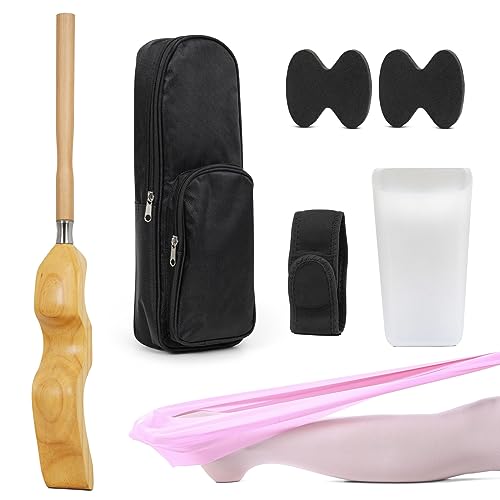 Uboway Ballet Foot Stretcher, Portable Dance Stretching Equipment with Elastic Stretch Bad, Two Pads, Leg Strap, Small Bag for Easy Carry, Foot Stretcher for Dancers, Yoga People, Upgraded Design