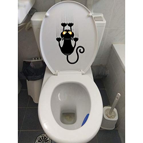 Lankater Stickers Muraux, Toilettes De Chat Mignon Stickers Muraux Décoration D'intérieur Amovible en Vinyle Art Mural Stickers Muraux pour Salon Chambre Cover