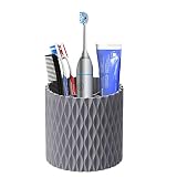Myskuasin Toothbrush Holder, Tooth Brushing Holder Cup 5 Slots for Bathrooms, Rotatable Brush Organi
