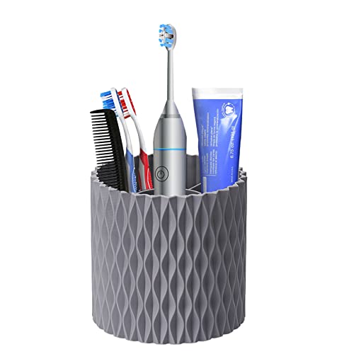 Myskuasin Toothbrush Holder, Tooth Brushing Holder Cup 5 Slots For Bathrooms, Rotatable Brush Organizer 4.6 Inch #TOP2