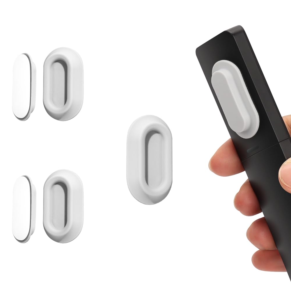 WALLFID Silicone Magnetic Remote Control Holder,2 Pack - Curved Remote Compatible Wall Mount Organizer, New Embedded Slot Design for Secure Grip,
