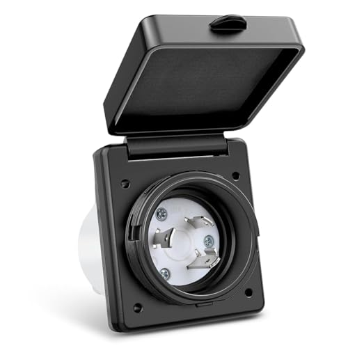 Ducevnaoe 30 AMP RV �V���A�d���C�����b�g 125V �c�C�X�g ���b�N ���Z�v�^�N�� NEMA L5-30P ���^���b�N�\�t�����W�t���I�X �v���O �C�����b�g �{�b�N�X