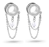 ZWEI SUPER STYLISCHE TUNNEL MIT ANHÄNGER (1 PAAR) AUS CHIRURGENSTAHL 316L, direkt von der Factory.