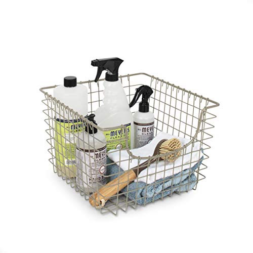 Spectrum Diversified Scoop Wire Storage Basket, Medium, Satin Nickel, 2-Pack #TOP4