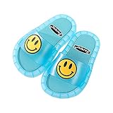 Kirin-1 Tongues Hommes,Pantoufles pour Enfants Pas Cher,Couleur Light LED Couleur Smiley Face Rouge Labon Pantoufles-Bleu_26/27 Longueur De Chaussure 155mm
