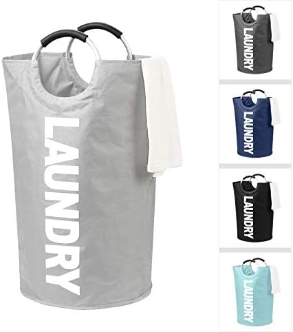 Large Collapsible Washing Laundry Basket 82L Fabric Bag, Foldable Laundry hamper Pop Up Bin (5 Colours) (Navy)