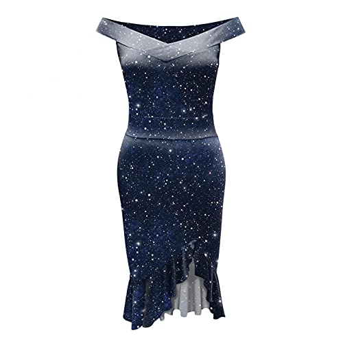 BAGELISE Vestido para mulheres, ombro vazado, manga curta, cor sólida, slim fit, cintura franzida, c