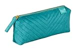 Quo Vadis - School Pencil case - Flat - Colette - Velvet - Green - Sturdy Zip - 1 Compartment