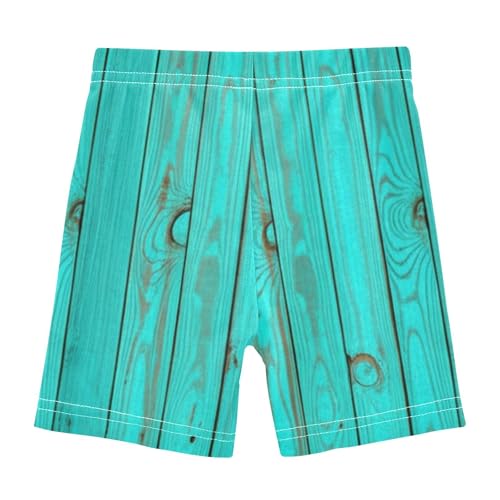 Girls Biker Shorts Toddler Cotton Under Shorts for Dresses Turquoise Wooden Planks Wood Summer Kids 4t2