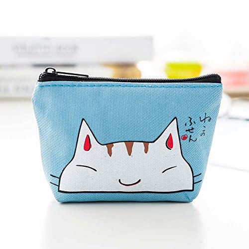 Cute Coin Purse,Cat Change Pouch Vintage Oxford Zipper Wallet Cartoon Cat Print Mini Card Holder Women Money Pouch Purse Storage Bag(Green) #TOP1