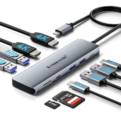 Laptop Docking Station Dual HDMI Monitor, 10 in 1 USB C Hub with 2 HDMI Ports, PD Charging, SD/TF...