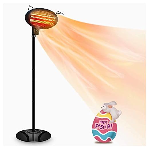Patio Heater-1500W Outdoor Heater,Outdoor Patio Heater,Outdoor Electric Heater,Infrared Heater,w/3 Power Levels Patio Heater For Overheat Protection,Tip-Over,LED display,Weatherproof,Garage,Garden