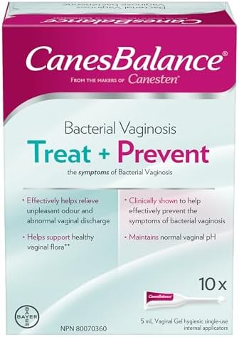CanesBalance Bacterial Vaginosis Treatment and Prevention Gel - Treat And Prevent BV Symptoms, BV Treatment For Women, Relieves Vaginal Odor, Maintains Normal Vaginal pH, 10 Single-Use Applicators