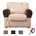Anti-Slip Spandex Armrest Cover for Leather Sofa Stretchy Polyester Double-Layer Thick Fabric Recliner Armchair Couch Slipcover Furniture Protector, Set of 2 (Chocolate)