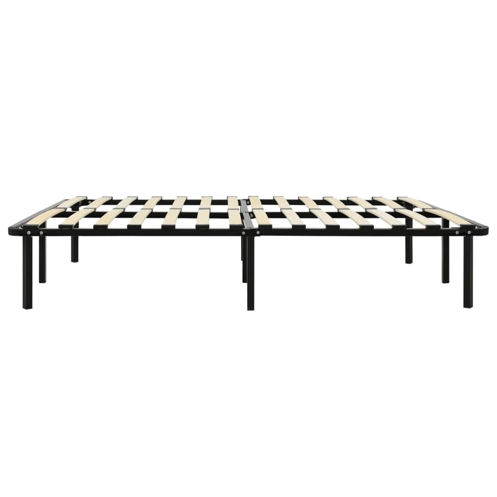 vidaXL Bettgestell Metallbett Bett Schlafzimmerbett Doppelbett Schlafzimmermöbel Ehebett Bettrahmen Lattenrost Schwarz Metall 120x200cm