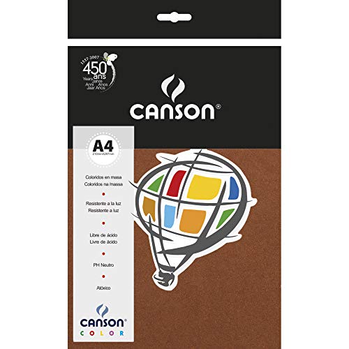 Papel Colorido A4 120g/m², Canson, 66661275, Chocolate, 15 Folhas