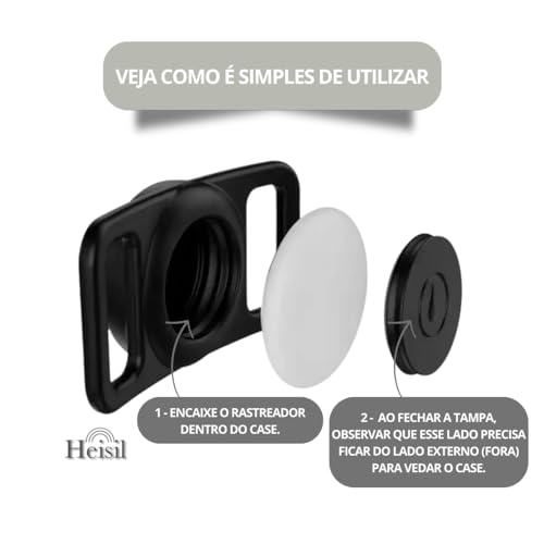 Capa Case Premium A Prova De Água Compatível Com Rastreador Airtag Para Fixar Em Coleira Pet, Gato e