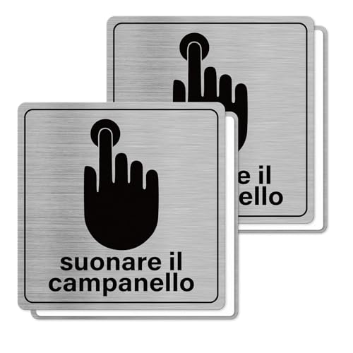 2 señales de sonido de timbre adhesivo placa de aluminio pequeña ideal tanto para exterior como pa