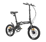 ECOSMO 16" Folding City Bicycle Bike 6SP gears, Full Disc brakes, 16AF02Black