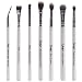Nanshy Eye Brush Set including 7 Prestige Makeup Brushes for Eyes, Brows and Lips Pearlescent White