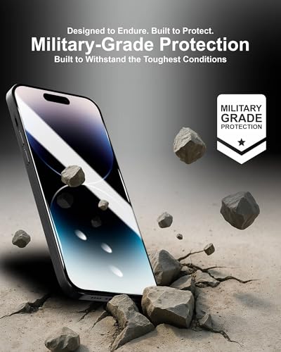 Image of Affix 2 Pack for iPhone 14 Pro Max Full Coverage Tempered Glass, Screen Protector Guard with Easy Fix Installation Tool, 9H Hardness Shatterproof, HD Clear Scratch Resistant