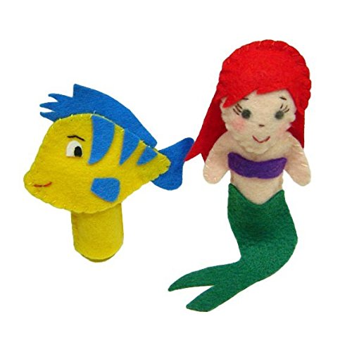 Dedoches de Feltro - Sereia - 4 Personagens - Multicolorido - 100% Artesanal