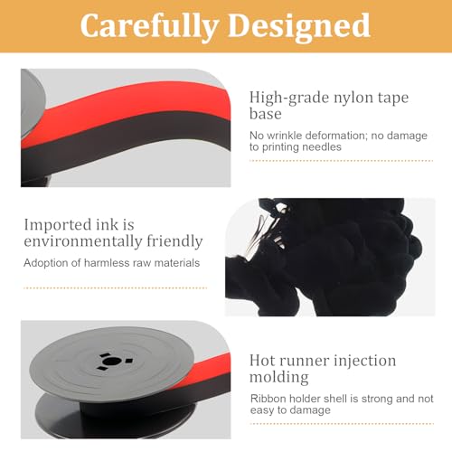Farbband Schreibmaschine Kompatibel mit Olivetti Lettera, 8 Meter Lang 52mm Durchmesser Schwarz & Rot Schreibmaschinenband Mechanisch für Gr4 24 32 22 82 34 35, Für Klare und Präzise Druckergebnisse