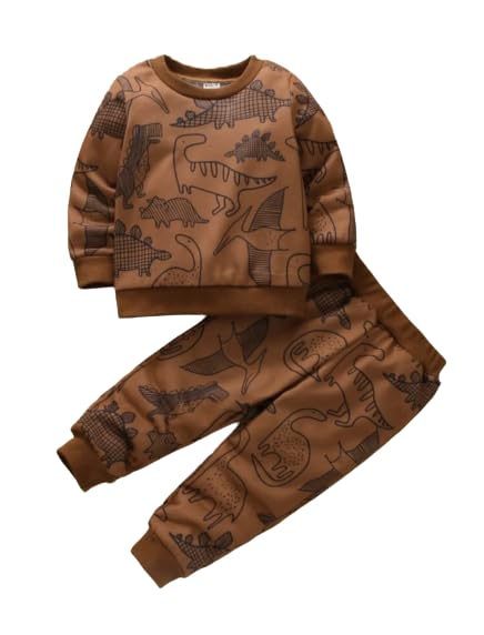 Image of Cotton Boy's Sweatshirt and Jogger Set | Printed Full Sleeves T-shirt and Pant Set for Kids