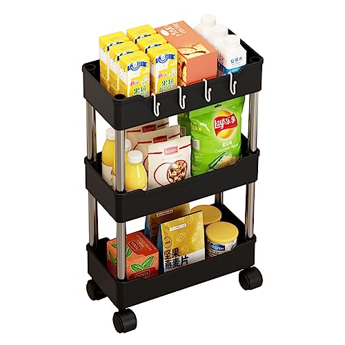 XFZJCHAP Carrito de Rodillo multipropósito, Estante de Estante de la Rejilla organizadora de Almacenamiento extraíble con Ruedas para el baño para el baño lavandería Fruta bocadillos de Vegetales