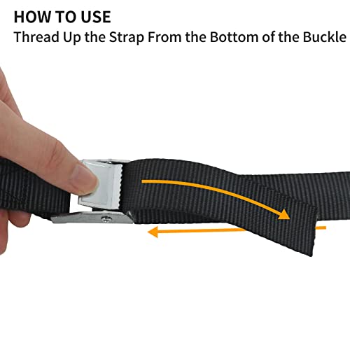 MuHize Furniture Straps - Upgraded Strap with Cam Buckle, Heavy Duty Cargo Lashing Straps 1 in x 12 Ft., Truck Tie Down Straps Adjustable Moving Dolly Straps for Luggage Climbing 6 PCS - Thumbnail 2