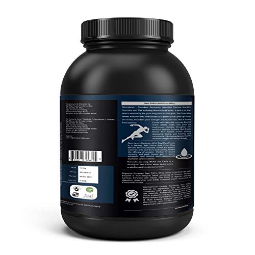 Image of SamFit Pro Gold Class Whey Protein | Cafe Mocha | 1 Kilogram | 24 Gram Protein per Scoop | USA Made Whey | 0g Trans Fat | Keto Friendly Protein Powder, For Fat loss and Maintaining Lean Muscles|