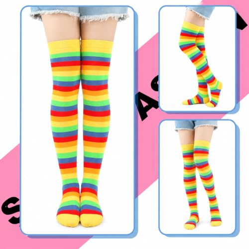 Image of Black and White Striped Arm Leg Warmers Sleeves Set Rainbow Socks Knee High Fingerless Gloves Hand Thigh Warm