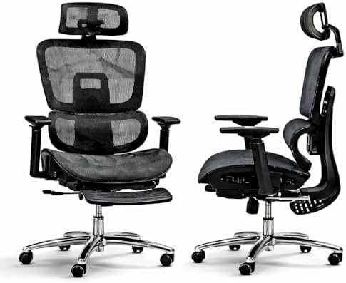 Cadeira de Escritório Ergonômica com Estofado de Mesh, Regulagem ...