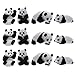Panda Staute Miniature Kit: 12Pcs Jolie Jouets Panda Jouets Playset Mini Panda Doll Fairy Jardin Figurines Fête Faveurs Décor Noir Blanc