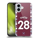Head Case Designs Officially Licensed West Ham United FC Tomas Soucek 2022/23 Players Home Kit Hard Back Case Compatible with Apple iPhone 16