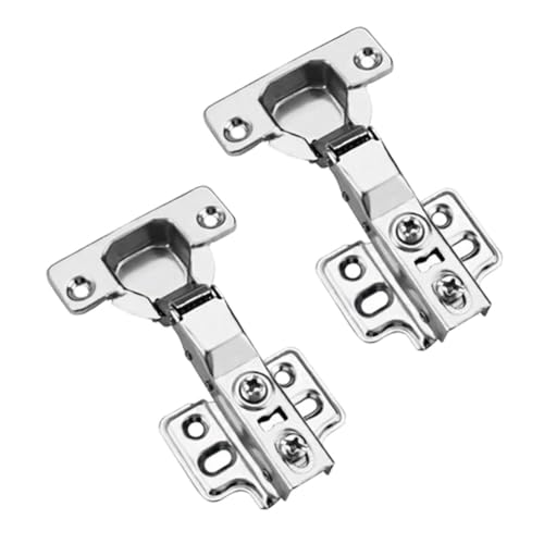 Straight Bend/Full Cover Soft Close Cabinet Hinges,SiegYma 10 Pack Silent Hydraulic Cupboard Hinges Frameless Concealed Hinges for Kitchen Cabinet Door and Wardrobes (Mid bend/Half Overlay)
