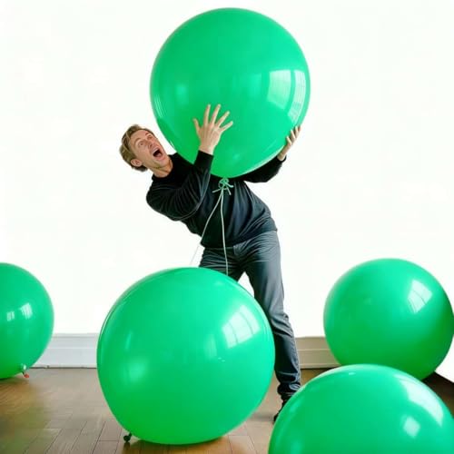 Image of 30 Pack Green Balloons 36 Inch Green Latex Large Balloon Bulk - for Forest Party Decorations and Events