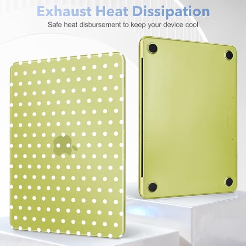 May Chen for MacBook Neo Case 13 inch 2026 | 100% Match Official Color | Pattern printing, Anti-Crack & Scratch & Fingerprint | Protective Hard Shell Cases Laptop Model A3404, Citrus - White Polka dot by May Chen - Used condition - Image 5