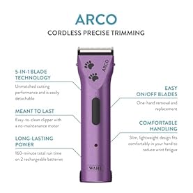 Alternative view of Wahl Professional Animal Arco Pet, Dog, Cat, and Horse Cordless Clipper Kit, Purple (8786-1001)