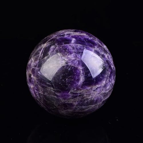Esfera de amatista morada LTRAJUYNH de 9cm con soporte de madera para Feng Shui 5