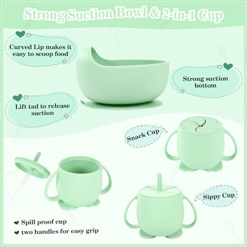 BXLL Conjunto de Alimentação de Silicone para Bebês, 10 Peças, Suprimentos de Desmame com Led para B