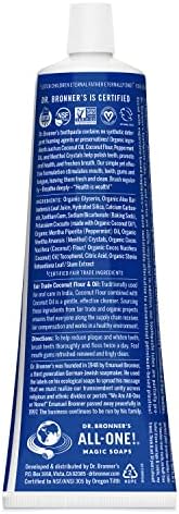Dr Bronner's All One Peppermint Toothpaste, Made with Organic, Fluoride-Free Ingredients with No Artifical Colours, Flavours, Preservatives or Sweeteners, Vegan Friendly, 105ml Tube