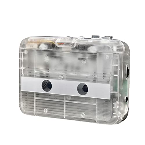 Bluetooth/Tape Player, HiFi Portable Personal Tape Player and Recorder with Built-in Speaker and Microphone, FM Radio, Transparent Case