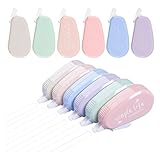 JinliangGuo 12Pcs Colorful Correction Tape Roller Moland Cute Fashionable Pocket Correction Tape Roller School Classroom Mouse White Out for Easy Correct Wrong Writing
