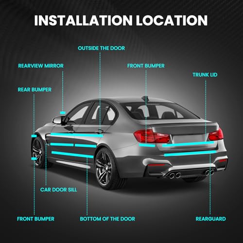 LonXFan Black Carbon Fiber Wrap (4In x 33Ft) 5D Carbon Anti-Collision Window Sill Bumper Door sill Protector for Most Cars Carbon Fiber Door sill Protector