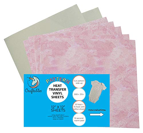 Watercolor Pattern HTV Heat Transfer Craft Vinyl for T Shirts and Fabric| Printed Sheets for Cricut, Silhouette, Cameo, Decals, Signs, Stickers by Craftables